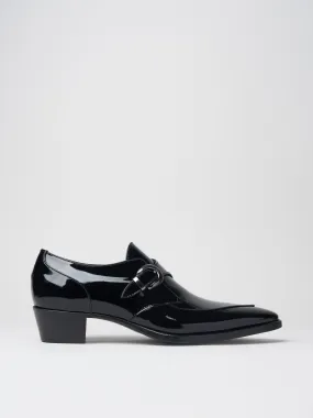 ADRIAN 30MM MONK-STRAP IN BLACK PATENT LEATHER