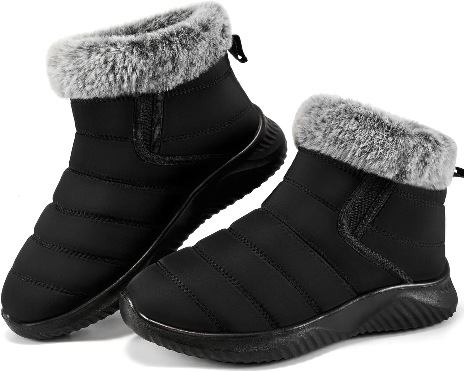 Alicegana Snow Boots for Women Winter: Warm Fur Lined Ankle booties Waterproof Slip On shoes Insulated Non Slip Boots Outdoor