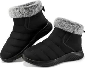 Alicegana Snow Boots for Women Winter: Warm Fur Lined Ankle booties Waterproof Slip On shoes Insulated Non Slip Boots Outdoor