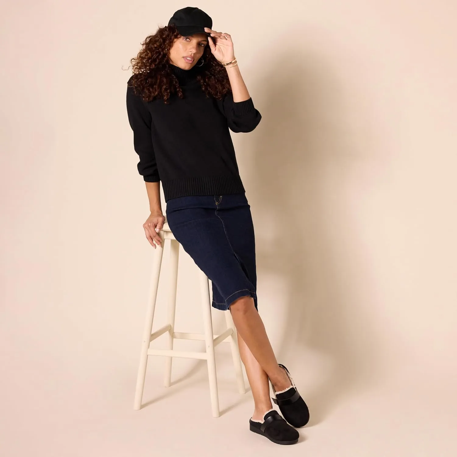 Amazon Essentials Women's Backless Shearling Memory Foam Mule