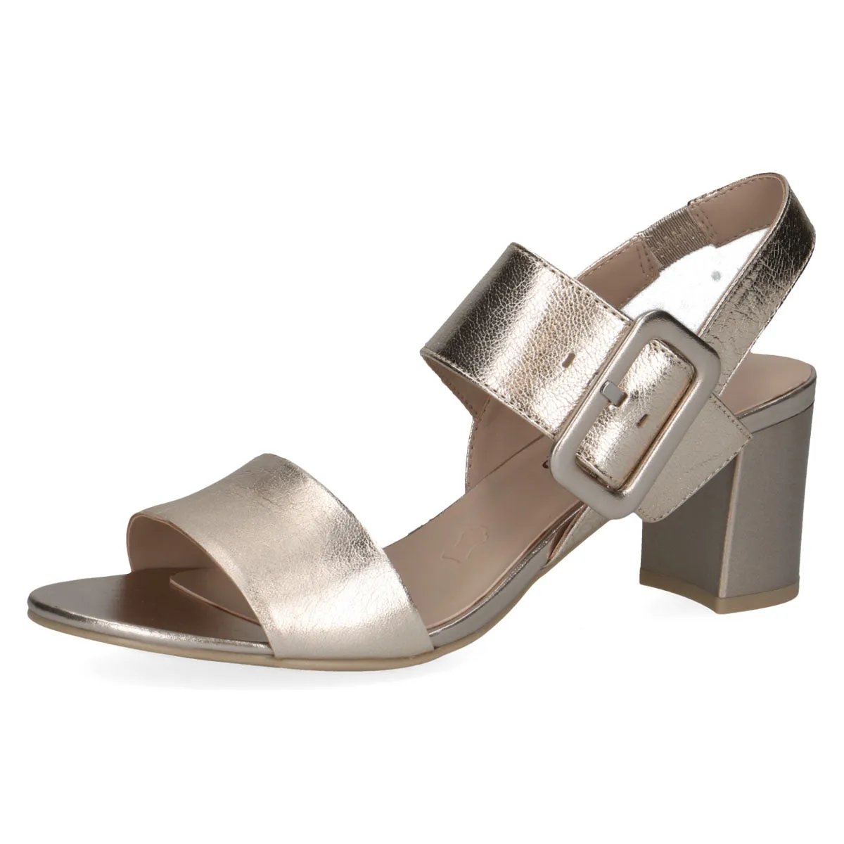 Caprice Stylish Gold Heel with Buckle Strap