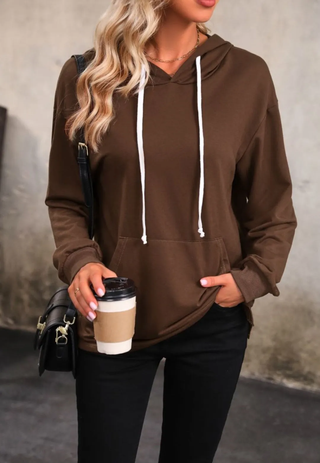 Contrast Drawstring Classic Hoodie