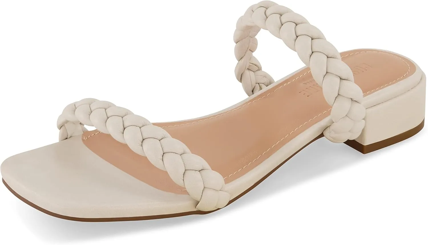 CUSHIONAIRE Women's Nestar Braided Low Block Heel Sandal Memory Foam