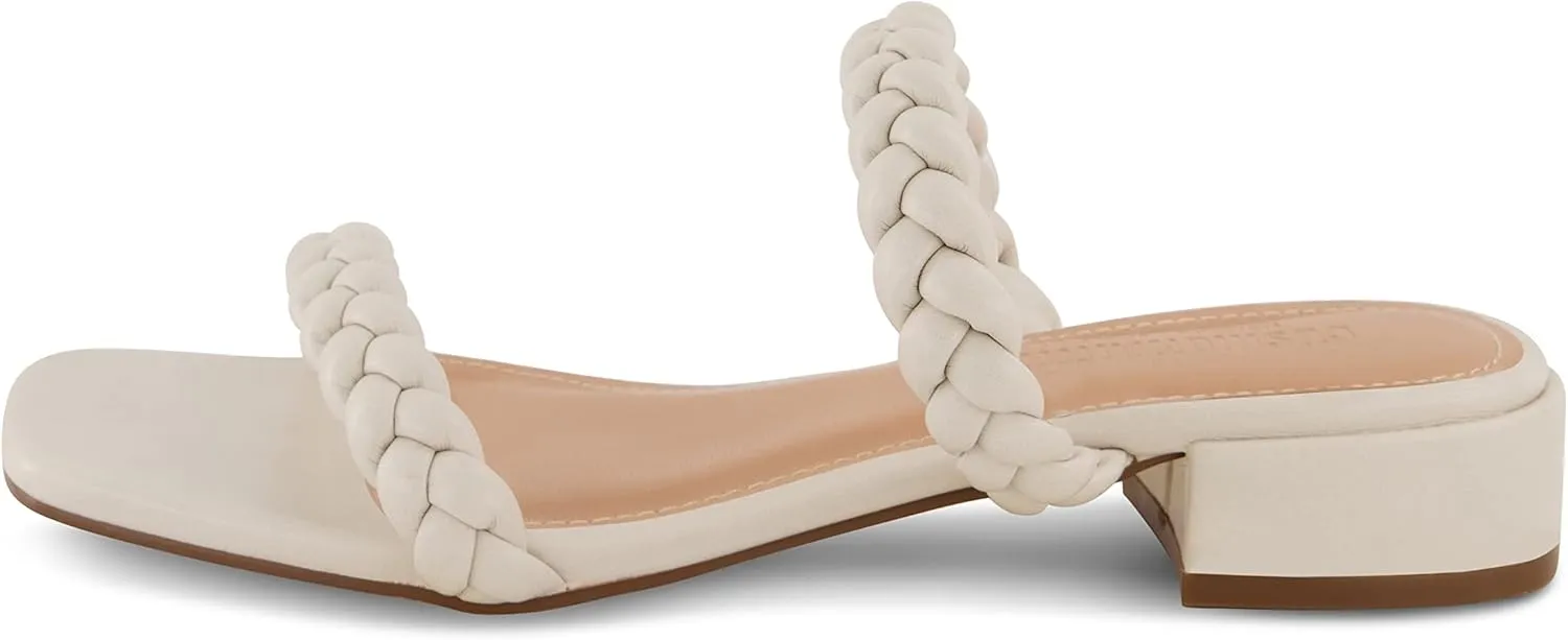 CUSHIONAIRE Women's Nestar Braided Low Block Heel Sandal Memory Foam