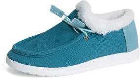 Cute Winter Boots For Women Fashion Snow Boots with Fur Lined Warm Slip On Casual Fuzzy Loafers Shoes Ankle Booties