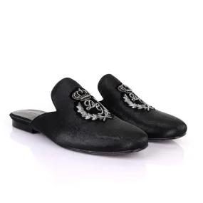 Dolce and Gabbana Crested Design Black Mole Half Shoe