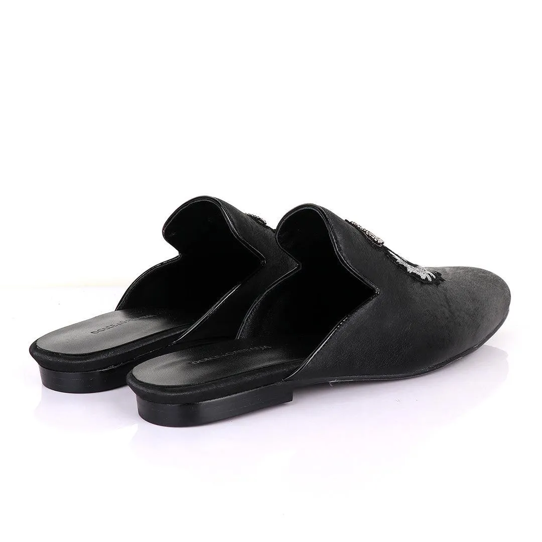 Dolce and Gabbana Crested Design Black Mole Half Shoe