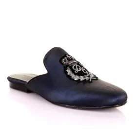 Dolce and Gabbana Crested Design Blue Mole Half Shoe