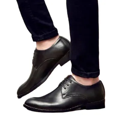 Dress shoes work men's shoes spring and autumn yellow business breathable shoes pointed British men's shoes