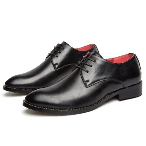 Dress shoes work men's shoes spring and autumn yellow business breathable shoes pointed British men's shoes