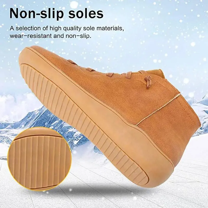 Dyavor Women Leather Waterproof Orthopedic Vintage Boots