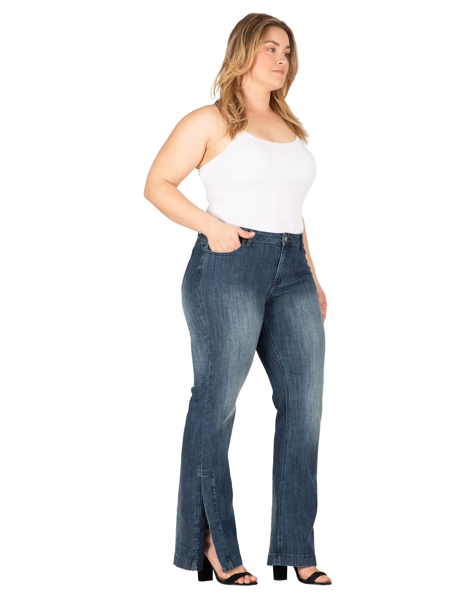Ellen High Waist Flared Jeans | Medium Blue