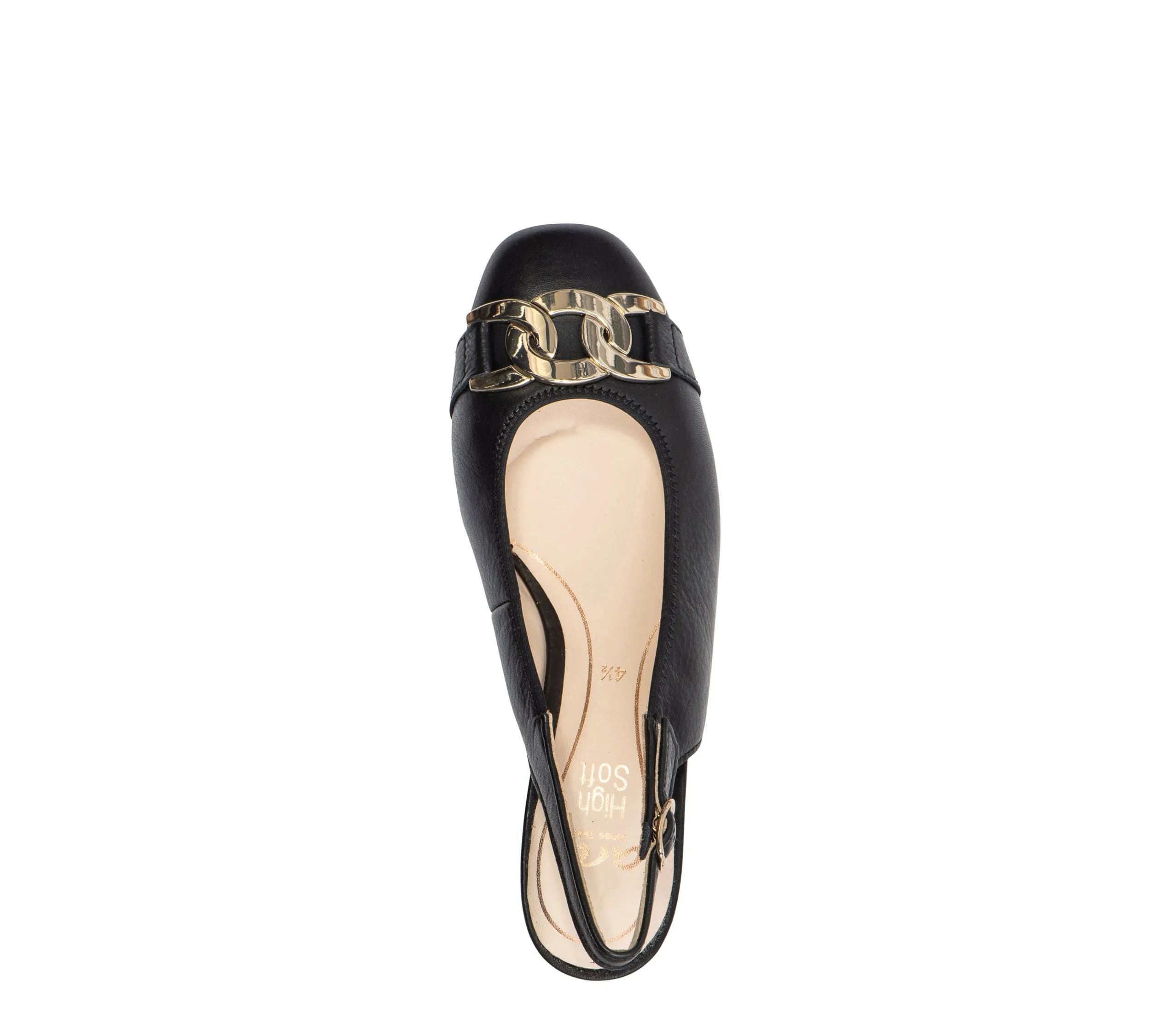 Gallant Sling Women's Chain Block Heel Pump 35mm - Black 84