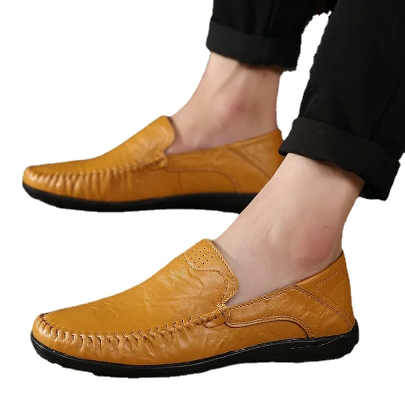 Handmade Soft Mocassin Homme Slip On Boat