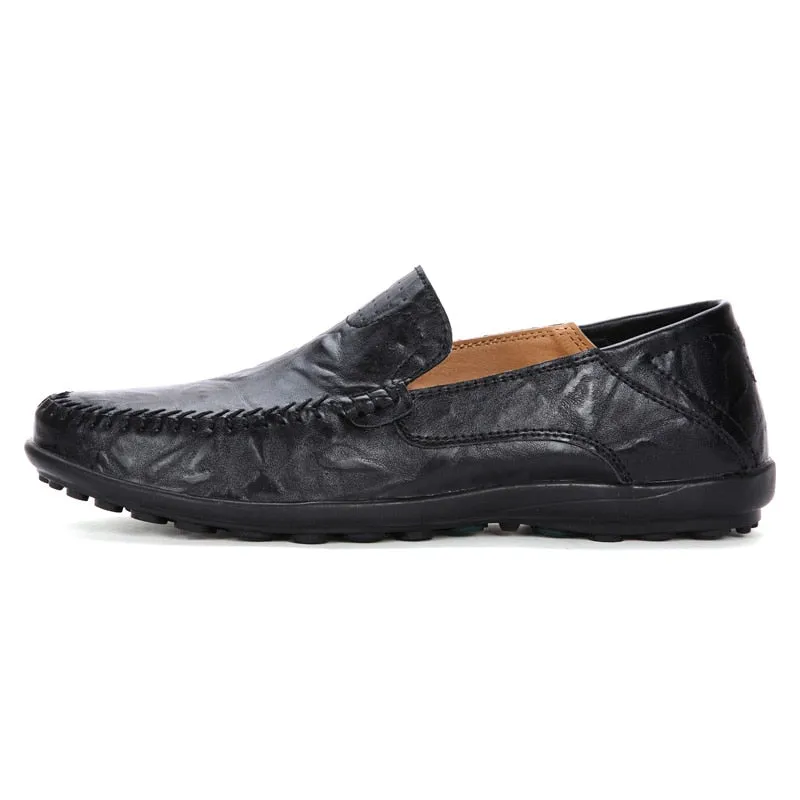 Handmade Soft Mocassin Homme Slip On Boat