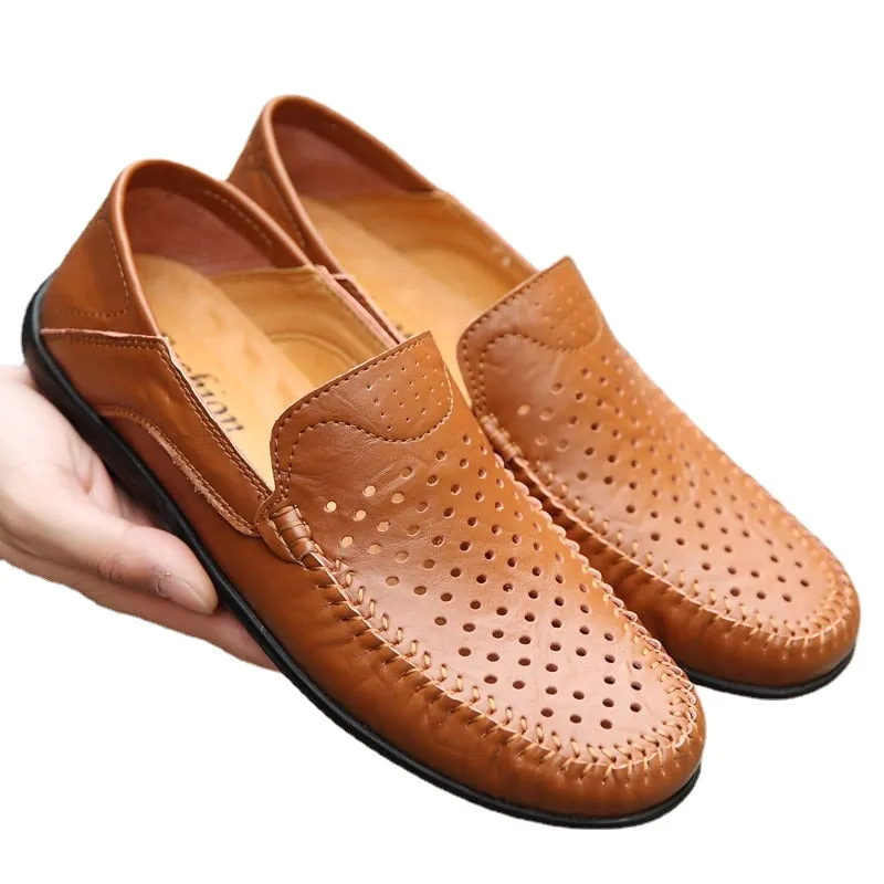 Handmade Soft Mocassin Homme Slip On Boat