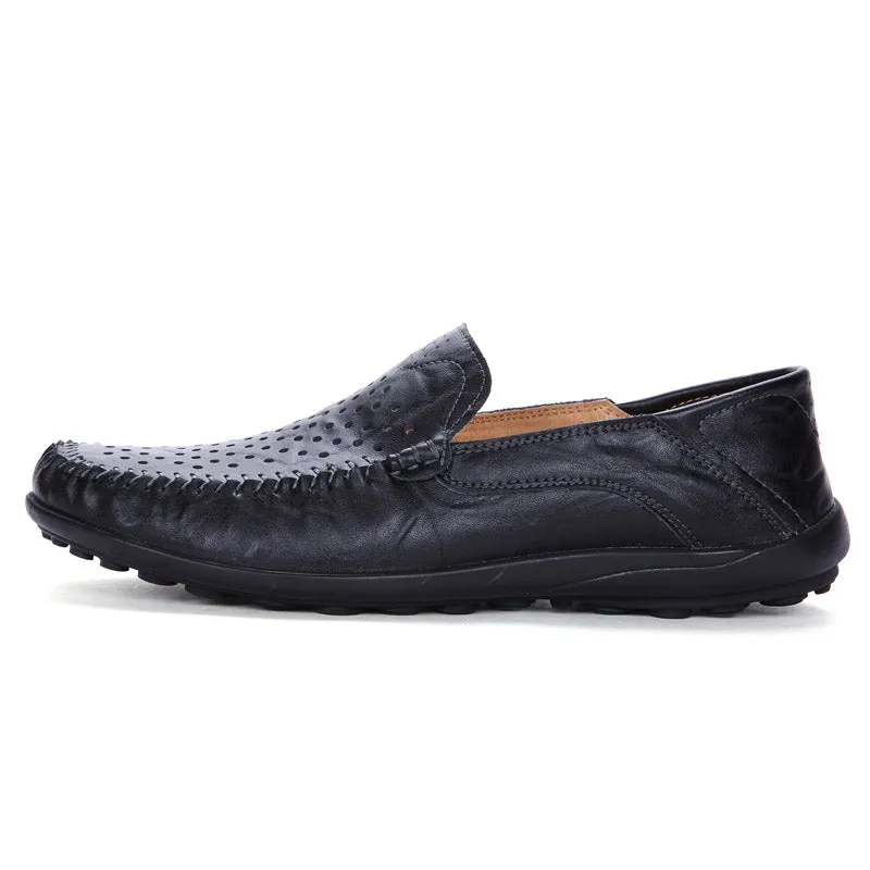Handmade Soft Mocassin Homme Slip On Boat