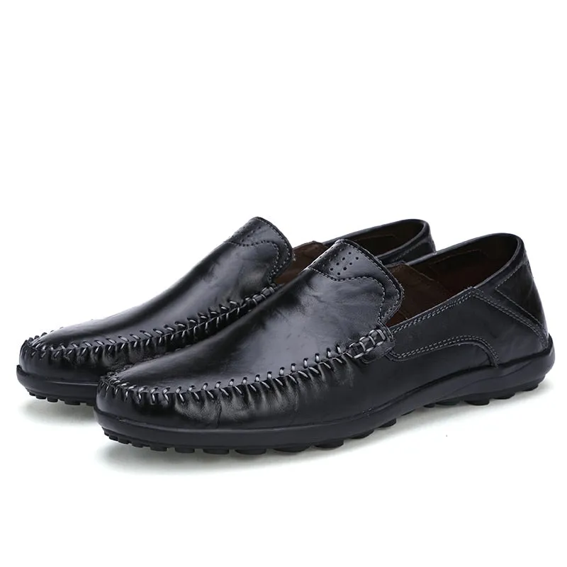 Handmade Soft Mocassin Homme Slip On Boat