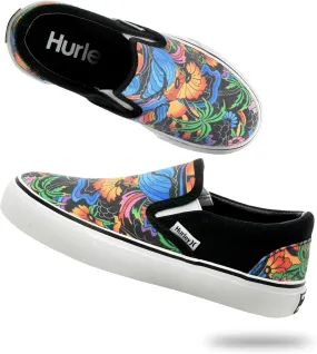 Hurley Kids Canvas Slip On Sneakers – Low Cut Skateboarding Shoes for Kids, Sports Shoes for Boys and Girls, Casual Sneakers