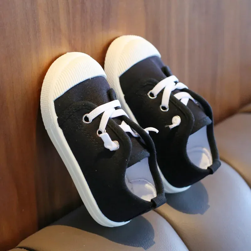 Kids Boys Lace-up Casual Canvas Shoes/Sneakers
