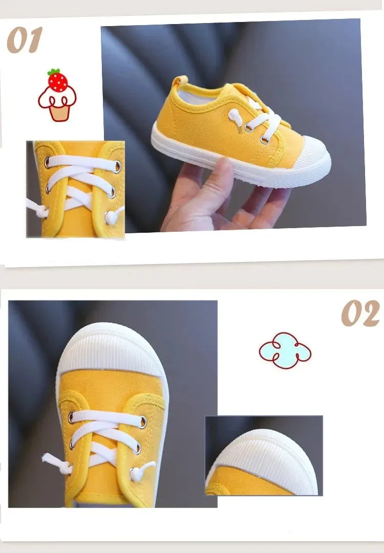 Kids Boys Lace-up Casual Canvas Shoes/Sneakers