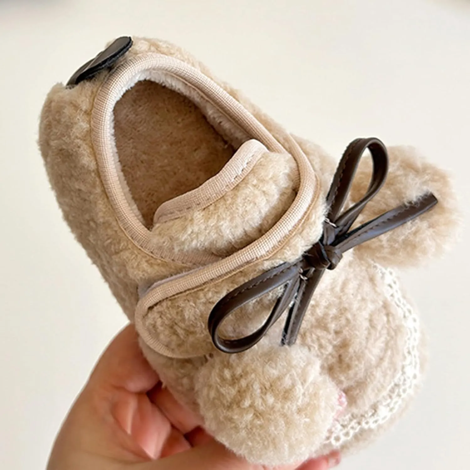 Kids Toddler Winter Warm Slippers Adjustable House Shoes Cozy Lightweight Non-Slip Rubber Sole Plush Lined Tall Boots