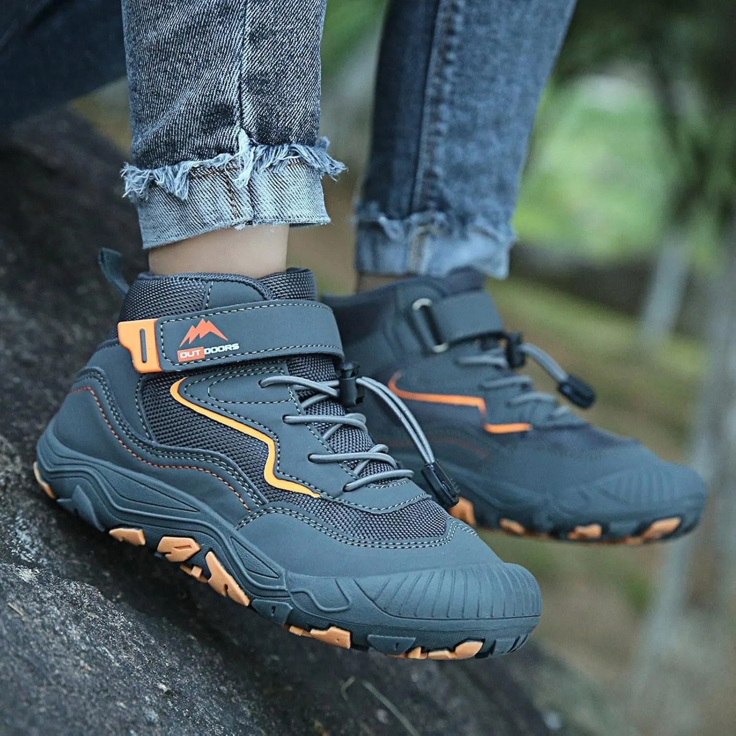 Lace-Up Open Toe Shoes For Childrens Kids Snow Boots Outdoor Sport Booties Fashion Breathable Rubber Boys Girls Sneaker