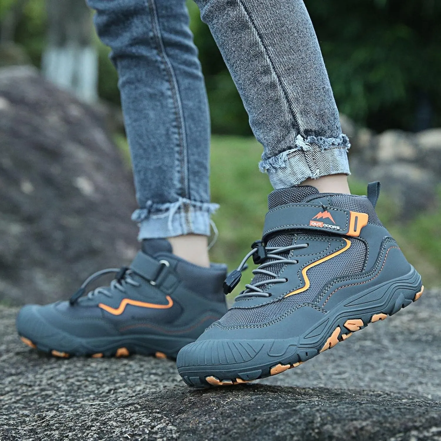 Lace-Up Open Toe Shoes For Childrens Kids Snow Boots Outdoor Sport Booties Fashion Breathable Rubber Boys Girls Sneaker