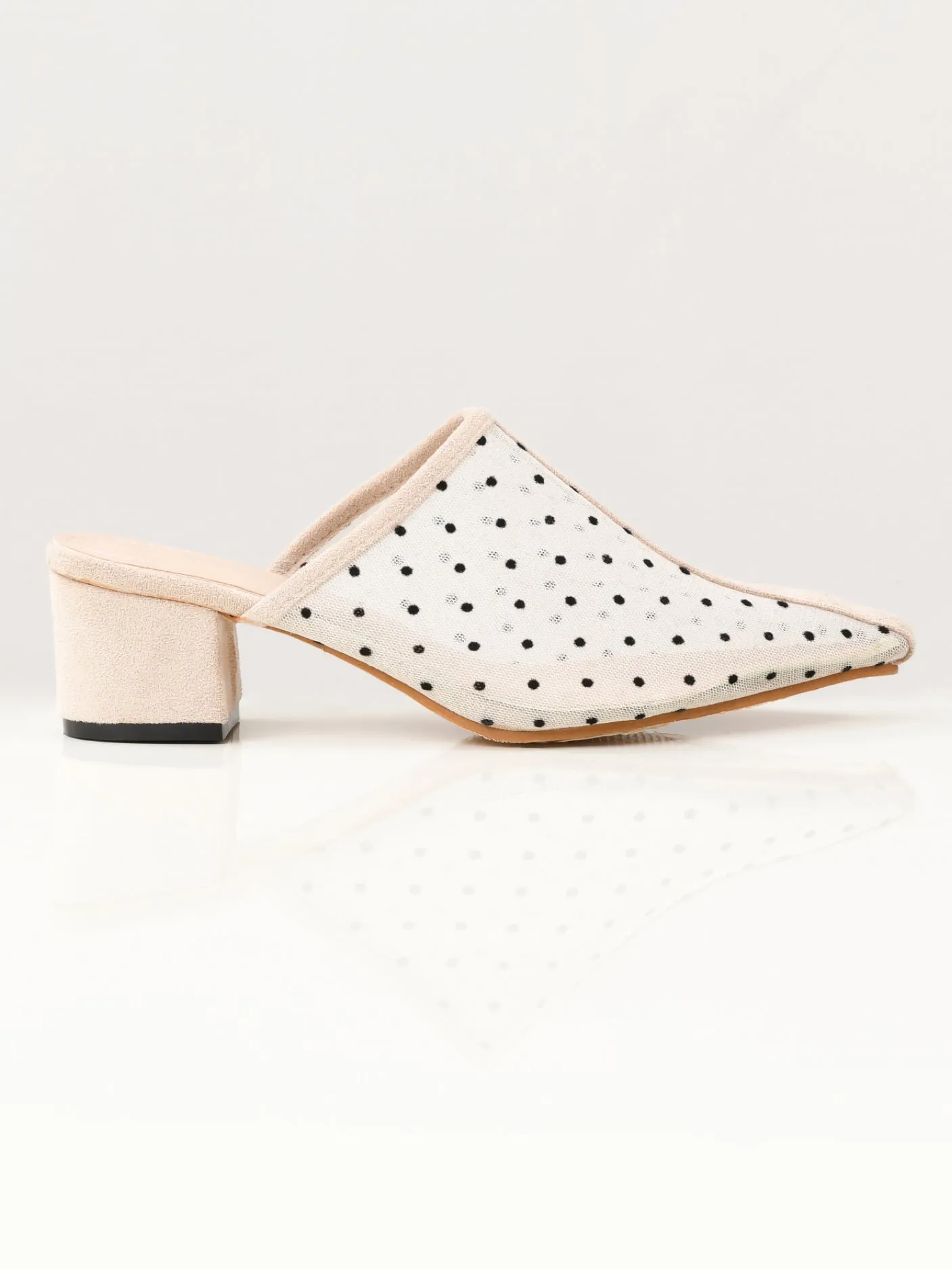 Net Block Heels - White