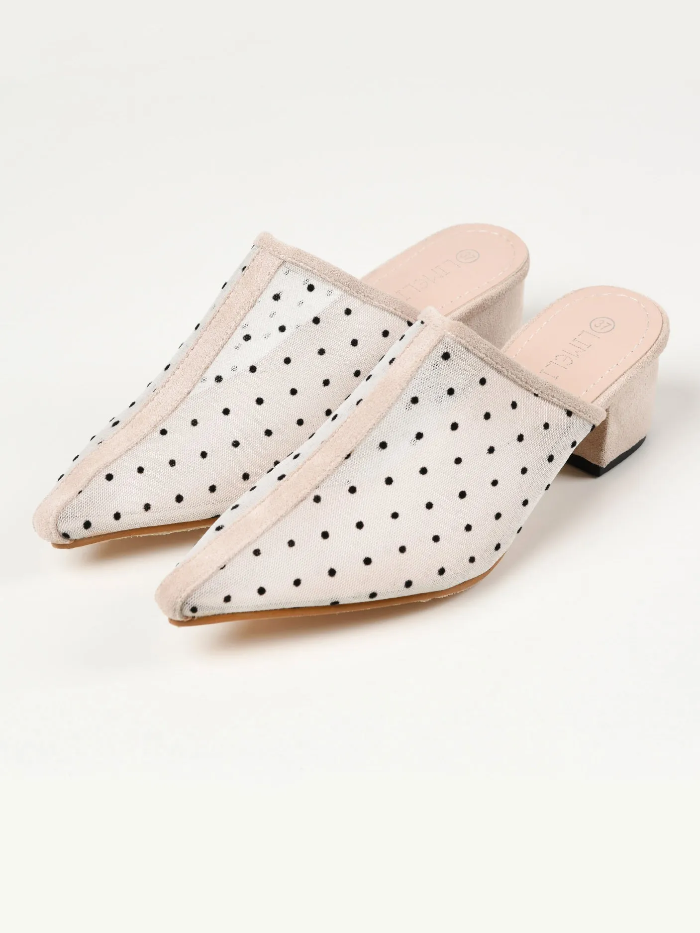 Net Block Heels - White