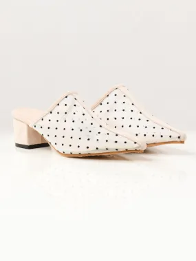 Net Block Heels - White