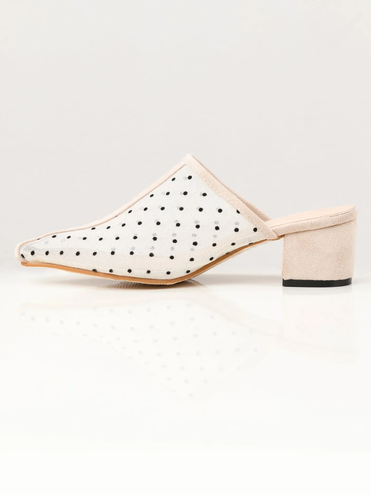 Net Block Heels - White