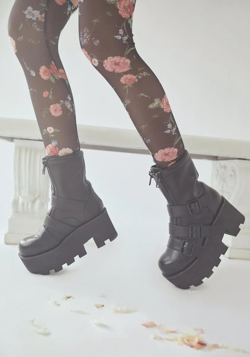 Noir Detroit Platform Boots