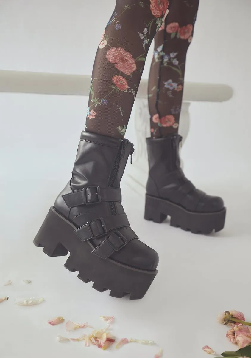 Noir Detroit Platform Boots