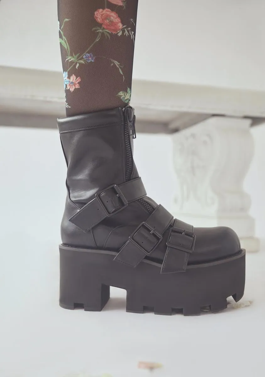 Noir Detroit Platform Boots