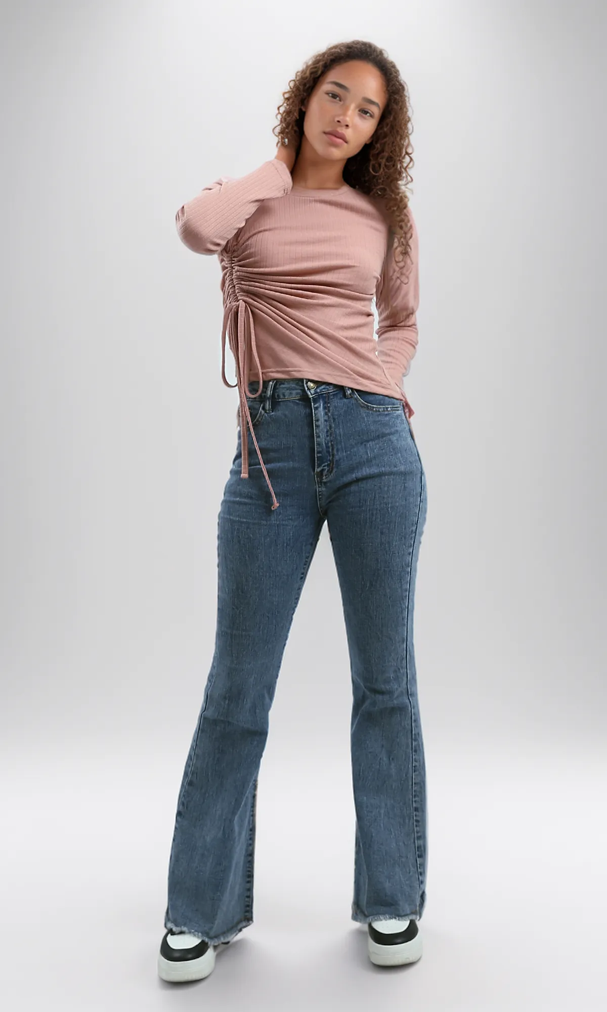 O189738 Long Sleeves Striped Pattern -Dark Simone