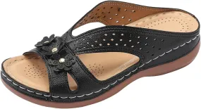 Orthopedic Sandals 2025 Summer Comfortable Orthotic Vintage Hollow Breathable Slippers Casual Outdoor Round Toe Shoes Fashion Flat Woman Slingback Shoe