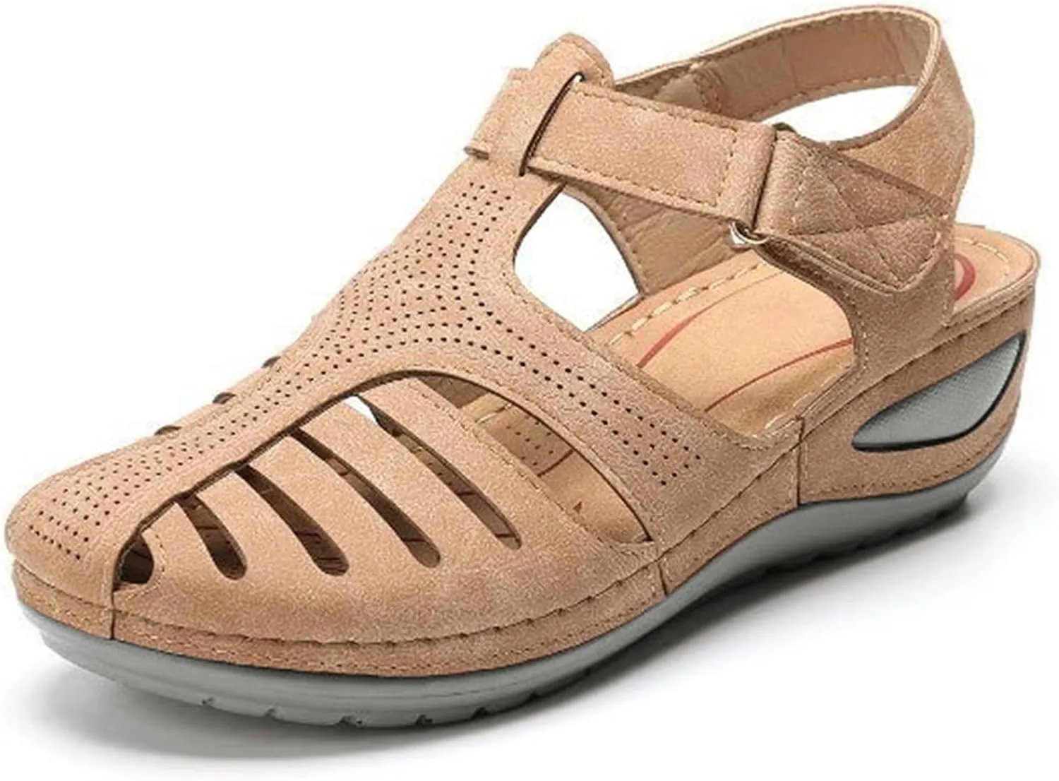 Orthopedic Sandals for Women Sandals Closed Toe Wedge Shoes Dressy Summer Beach Slides Walking Flip Flops for Women Ankle Strap Slip On Platform Sandals Comfortable Womens Orthopedic Sandal