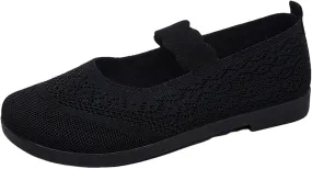 Orthowalk Shoes for Women Orthopedic Arch Support Woven Mesh Breathable Soft Sneakers Slip On Wide Width Low Heel Dress Shoes