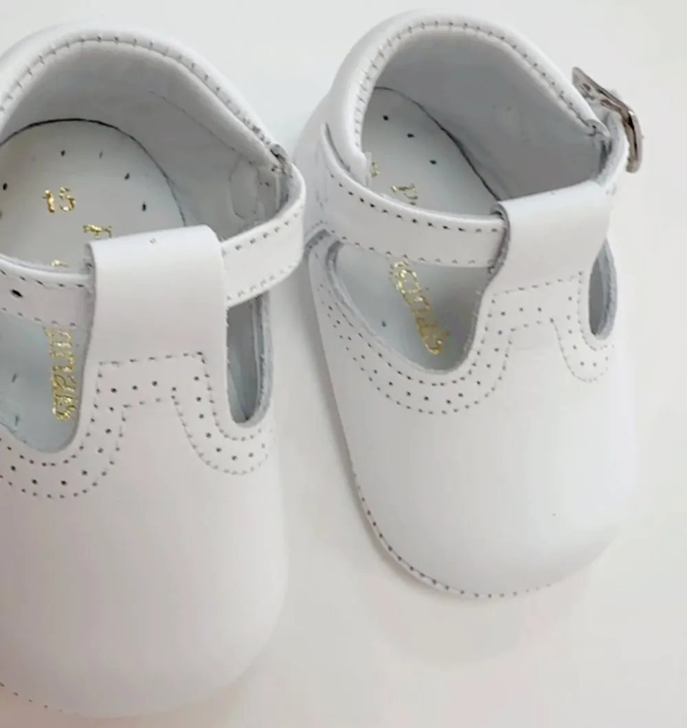 Pretty Originals White Unisex T Bar Soft Shoes