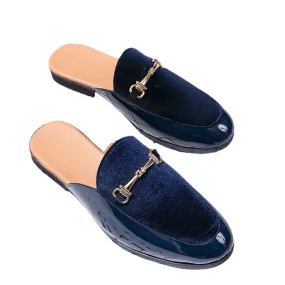 Source new heelless slippers men's leather shoes men's sandals slip on AliExpress