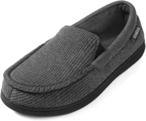 ULTRAIDEAS Men's Carver Slippers Moc Loafer House Shoes Memory Foam