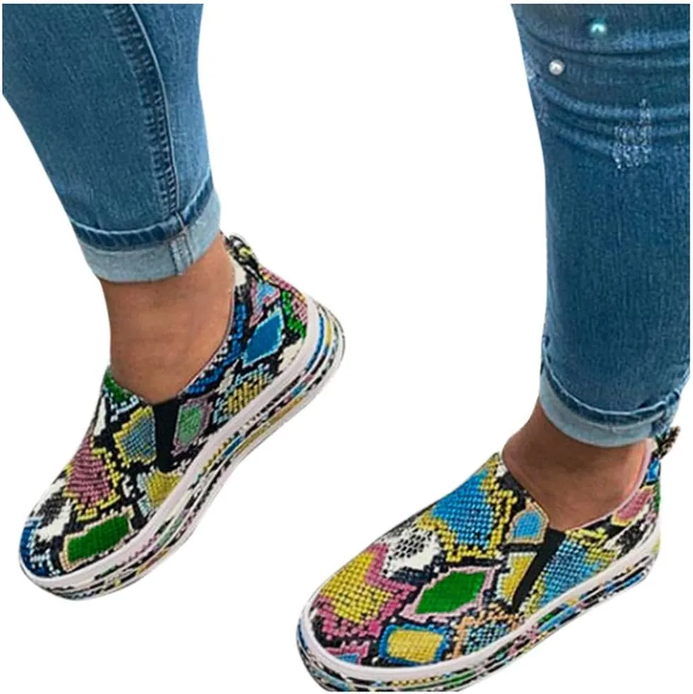 Walking Shoes for Women Slip on Gibobby Unisex Flat Memory Foam Cushioned Insole Casual Slip-On Loafers Sneakers Shoes