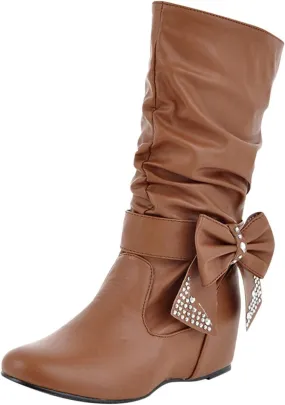 White Cowgirl Boots Retro Solid Color Thigh High Boots Pleated Suede Chunky Heeled Knee High Cowgirl Boots