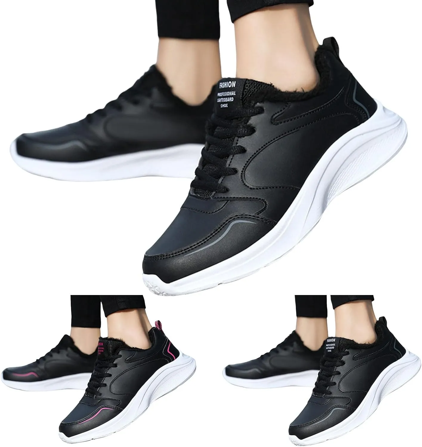 Women's Fleece Lined Warm Shoes Lightweight Lace Up Shoes Water Proof Insulated Winter Shoes Ankle Boots