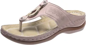 Womens Flip Flops Dressy Summer Orthopedic Sandals Arch Support Sandals Casual Wedge Thong Sandals Walking Shoes