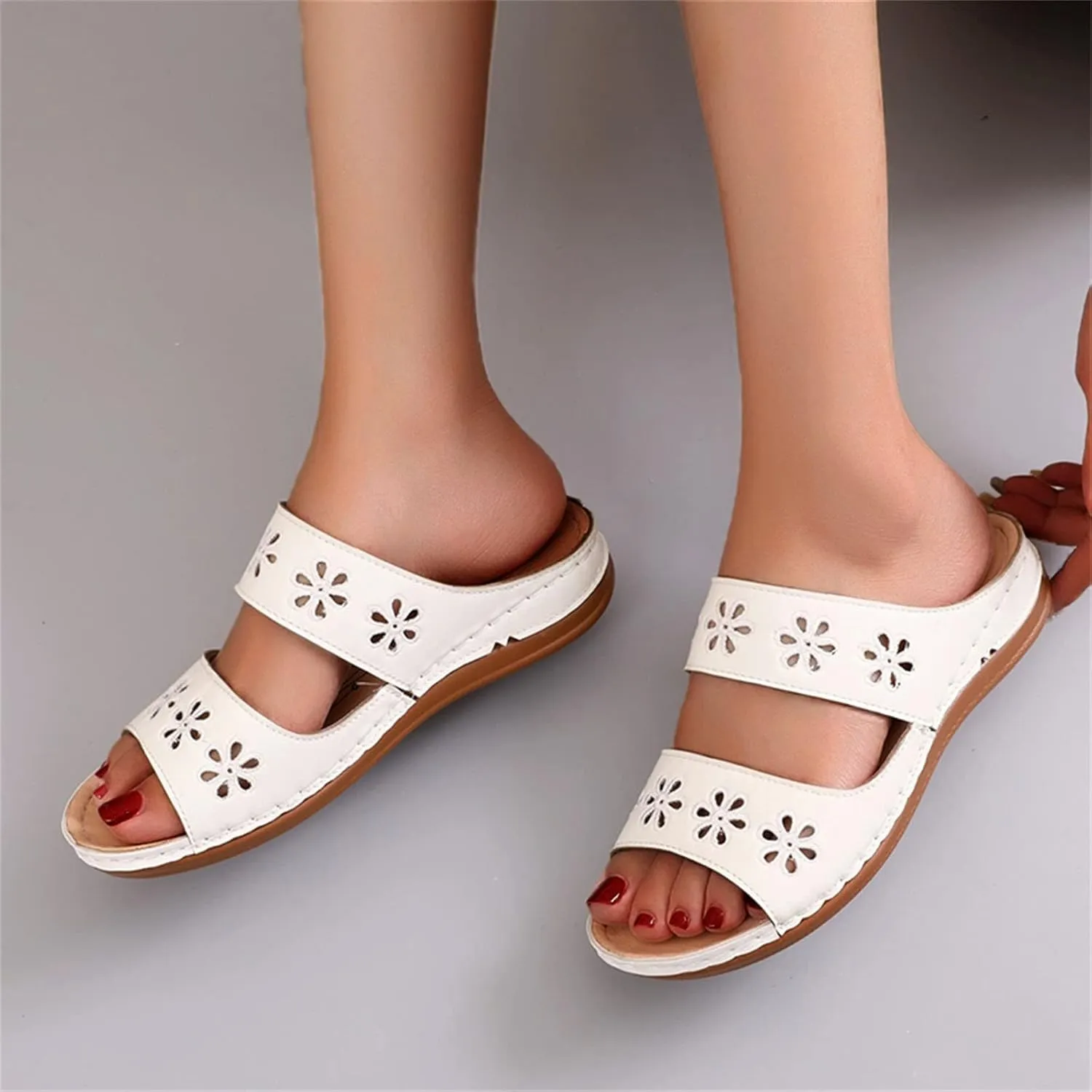Womens Orthopedic Sandals Dress Orthopedic Womens Slides with Arch Support Plantar Fasciitis Slippers Women Indoor Orthotic Flip Flops for Women with Straps Womens Orthopedic Shoes with Arch Support