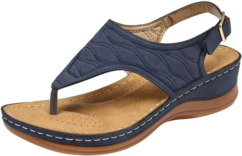 Womens Orthopedic Walking Sandals with Arch Support Adjustable Straps Comfortable Summer Beach Casual Outdoor Slides Plantar Fasciitis Relief Recovery Footwear