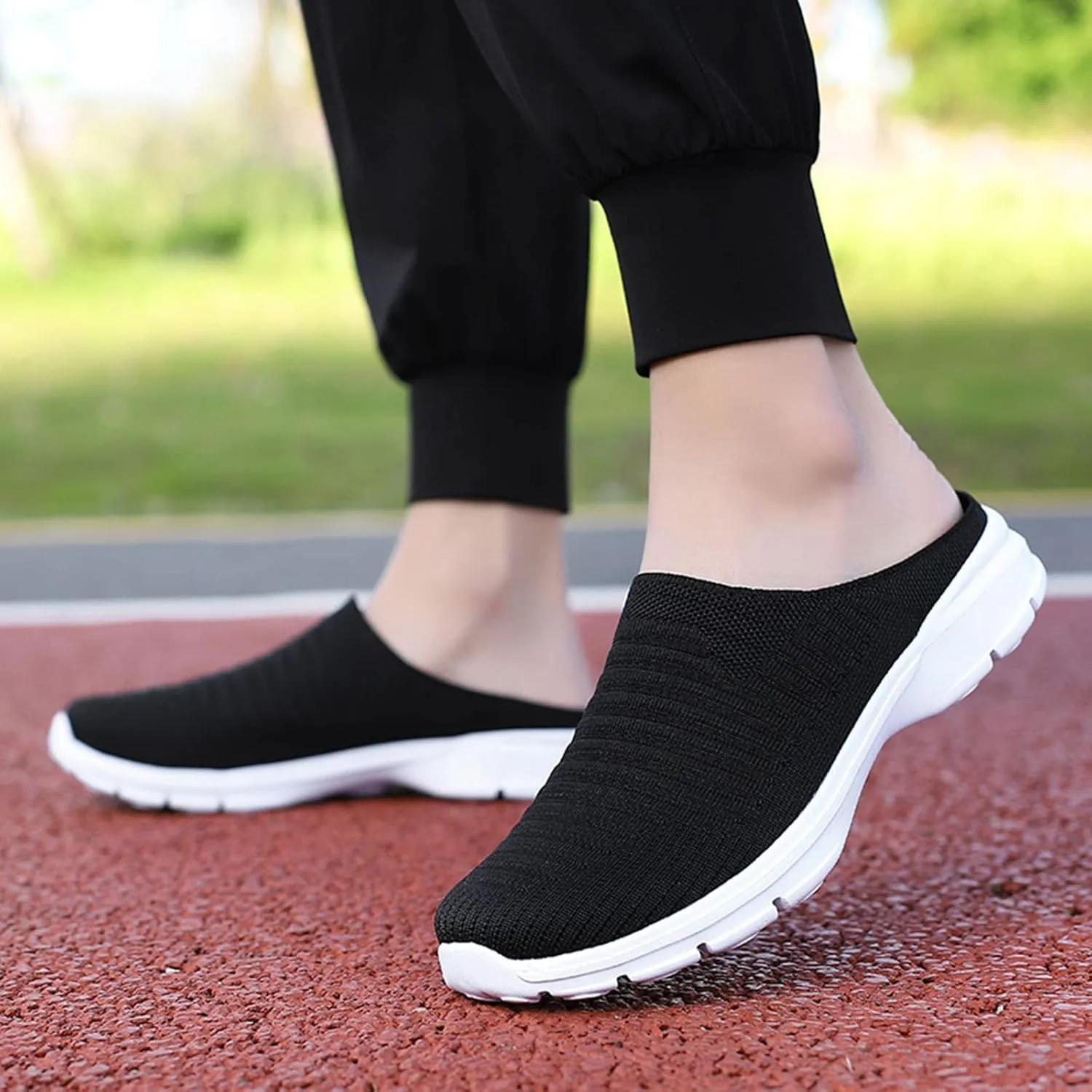Women's Slip-on Mule Sneakers Lightweight Womens Running Shoes Lightweight Casual Shoes for Fall Black Platform Sneaker Platform Tennis Shoe Loafers Casual Slip On